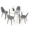 5 Pcs Dining Table Set 51" Modern Rectangular Glass Table And 4 Chairs Kitchen